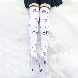 Japanska Halloween strumpor - knä strumpor - kor tryck