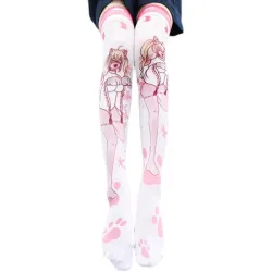 Chaussettes hautes Halloween - fille - pattes de chat