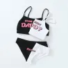 Sexy undertøyssett - kort topp - truser - COME HERE DADDY PLEASE bokstaver