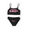 Seksowny komplet bielizny - krótki top - figi - napis COME HERE DADDY PLEASEBielizna
