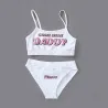 Sexy undertøyssett - kort topp - truser - COME HERE DADDY PLEASE bokstaver