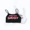 Seksowny komplet bielizny - krótki top - figi - napis COME HERE DADDY PLEASEBielizna