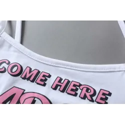 Sexy undertøyssett - kort topp - truser - COME HERE DADDY PLEASE bokstaver