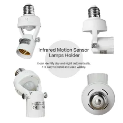 E27 / E26 base - bulb holder - with PIR motion sensor - light control - rotatableLighting fittings
