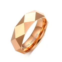 Volframkarbid herrering - gull / rosa gull / svart