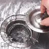 Crépine de vidange d'évier de cuisine - filtre anti-colmatage - avec poignée - acier inoxydable