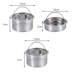 Crépine de vidange d'évier de cuisine - filtre anti-colmatage - avec poignée - acier inoxydable