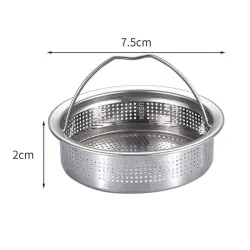 Crépine de vidange d'évier de cuisine - filtre anti-colmatage - avec poignée - acier inoxydable
