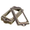 Antikke messingskuffegreb - etiketholdere - metalrammer - 12 stk