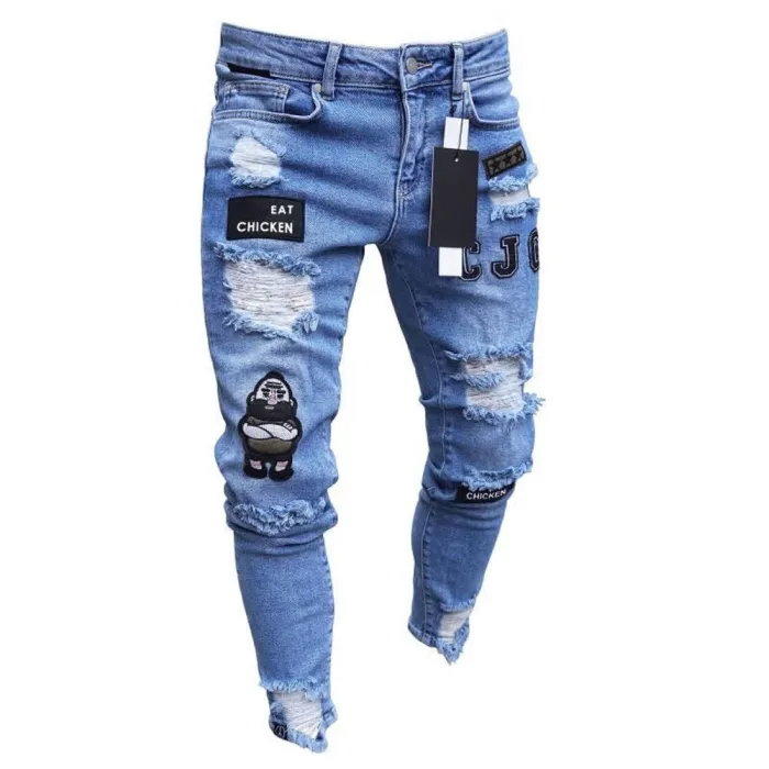 Déchiré stretch - Jeans motard - Denim Slim Fit