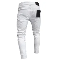 Elastyczne przetarcia - biker Jeansy - Denim Slim FitSpodni