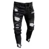 PantalonesElástico rasgado - Biker Jeans - Slim Fit Denim
