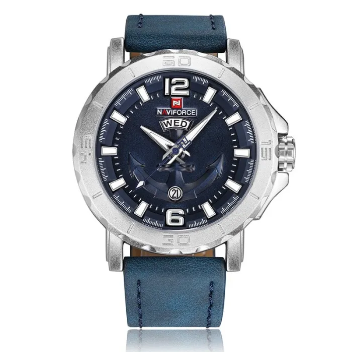 Naviforce - læder Quartz ur - lysende