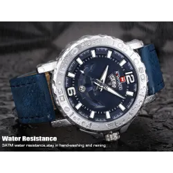 Naviforce - lær Quartz klokke - lysende