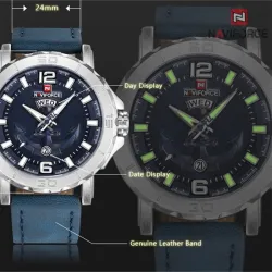 Naviforce - læder Quartz ur - lysende