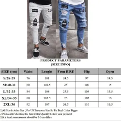 Stretchy ripped - biker Jeans - Slim Fit Denim