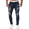 Elastische Ripped - Biker Jeans - Slim Fit Denim