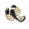 Broche de esmalte - escorpião com pérola