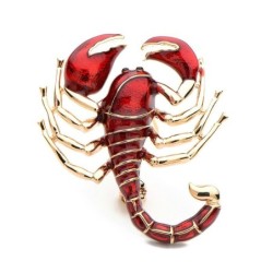 Broszka emaliowana - skorpion z perłąBroszki