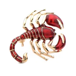 Emaljebrosje - skorpion med perle