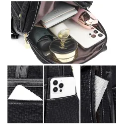 Mochila de couro multifuncional - bolsa de ombro - grande capacidade
