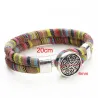 PulserasPulsera de estilo bohemio - algodón en capas de colores - plata tibetana - botón a presión