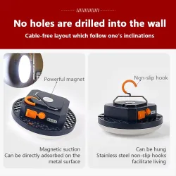 Portable magnetic LED lamp - camping light - hanging lantern - waterproofLights & lighting