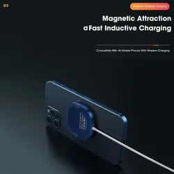 Carregador sem fio magnético - carregamento rápido - com suporte - USB C - para IPhone 12 Pro / Samsung