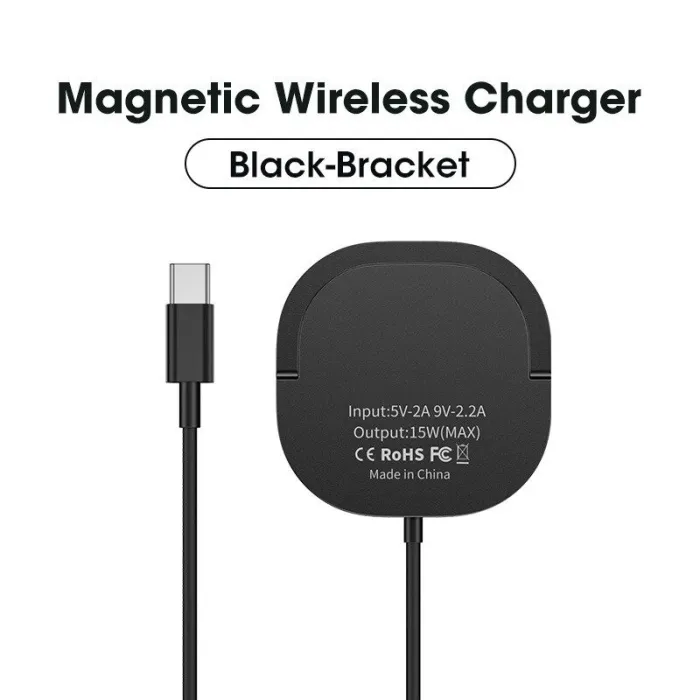 Magnetisk trådløs oplader - hurtig opladning - med beslag - USB C - til IPhone 12 Pro / Samsung