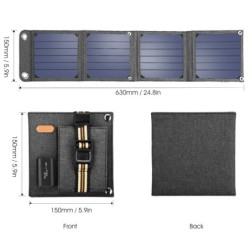 14W zonnepaneel - opvouwbare oplader - USB - waterdicht - voor smartphonesOpladers