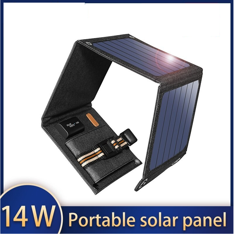 14W aurinkopaneeli - taitettava laturi - USB - vedenpitävä - älypuhelimille