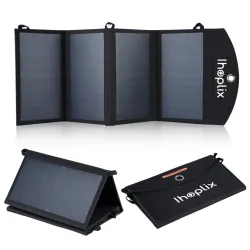 25W solpanel - hopfällbar laddare - USB - vattentät - för smartphones