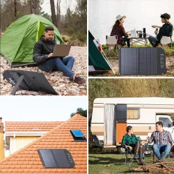 Solcellepanel - solcellelader - dobbel utgang - sammenleggbar - 60W - sett