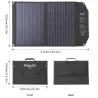 Solcellepanel - solcellelader - dobbel utgang - sammenleggbar - 60W - sett