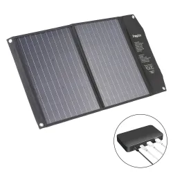 Solcellepanel - solcellelader - dobbel utgang - sammenleggbar - 60W - sett