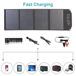 CargadoresPanel solar de 120W - cargador rápido plegable - para teléfono / cámara / computadora portátil