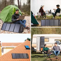 120W Solpanel - hopfällbar snabbladdare - för telefon / kamera / laptop