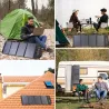 120W Solcellepanel - sammenleggbar hurtiglader - for telefon / kamera / laptop