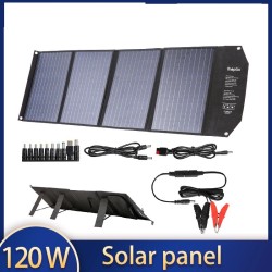 120W Solcellepanel - sammenleggbar hurtiglader - for telefon / kamera / laptop