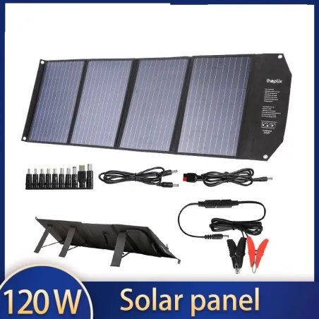 120W Zonnepaneel - opvouwbare snellader - voor telefoon / camera / laptopOpladers