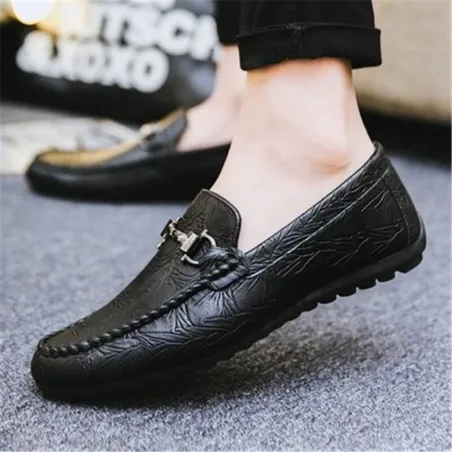 Moderigtige flade herresko - slip on loafers - ægte læder