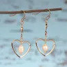 AretesPendientes gancho oro - corazón / perlas