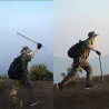 Multifunksjonell sammenleggbar spade - militær / camping / overlevelse / nødverktøy