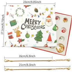 Jule-adventskalender - med smykker - armbåndlagingssett - øredobber