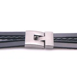 Flerlags læderarmbånd - perler - skorpion - kranium - metalspænde