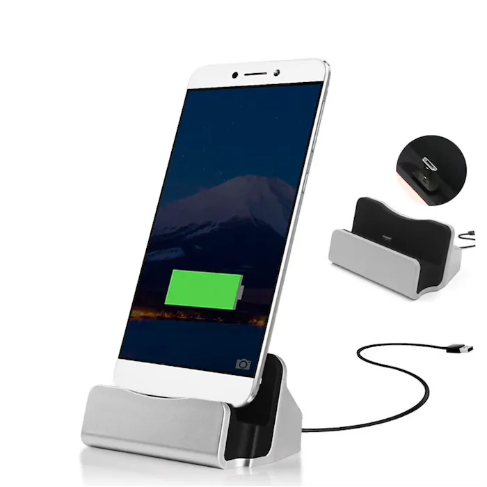 Universal oplader - dockingstation - til smartphone med micro USB stik