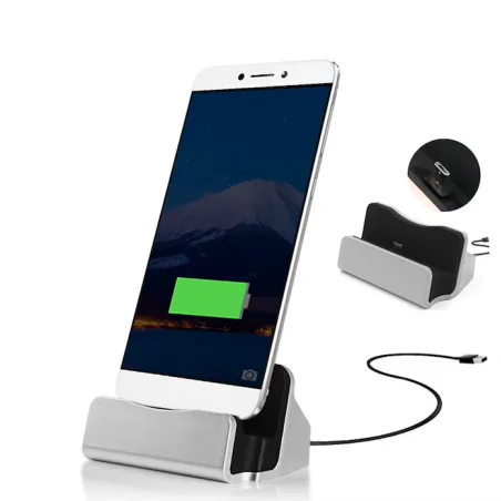 Universal oplader - dockingstation - til smartphone med micro USB stik