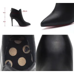 BotasBotines de piel con tacón - con cremallera