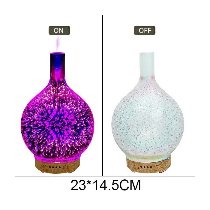 Ultralydsluftfugter - diffuser for æteriske olier - LED - 3D fyrværkeri