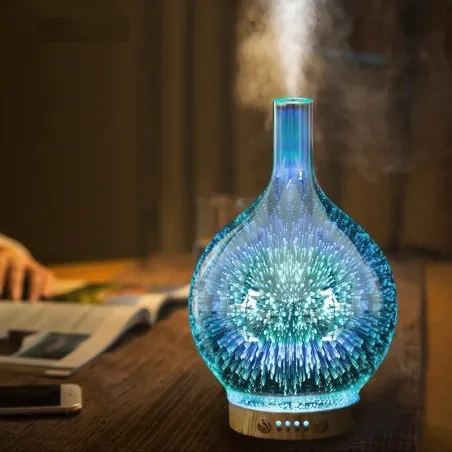 Ultralydsluftfugter - diffuser for æteriske olier - LED - 3D fyrværkeri